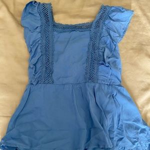 Never worn, blue Francesca’s sleeveless blouse